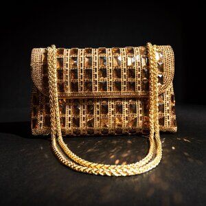 Verano Hill Ayesha Gold Rhinestone Clutch Bag